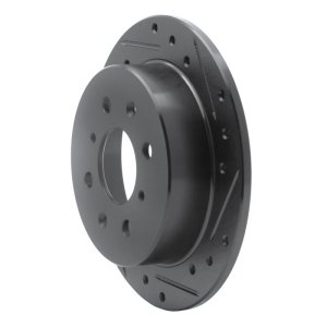 Acura Integra Brake Rotor (1) - Rear Right - R1 Concepts - Drilled & Slotted - Black - `88-`01